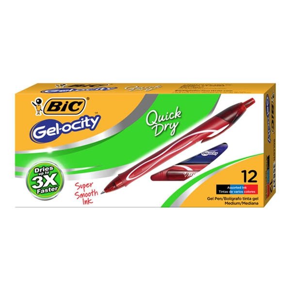 Bic 0.7 mm Gel-ocity Quick Dry Retractable Gel Pen - Assorted Color RGLCG11-AST